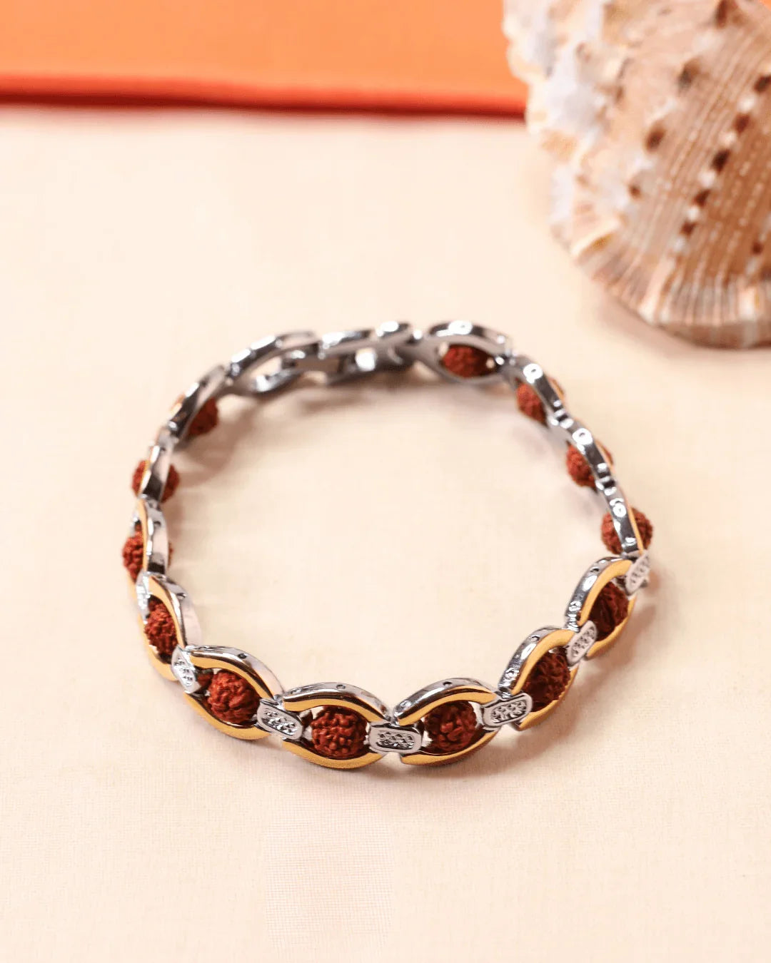 Dual - Tone 5 Mukhi Certified Rudraksha Bracelet - Buy Online at My Store