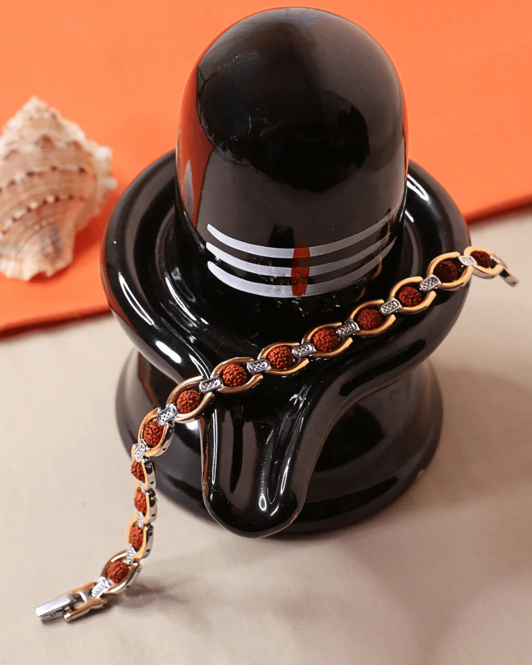 Dual - Tone 5 Mukhi Certified Rudraksha Bracelet - Buy Online at My Store