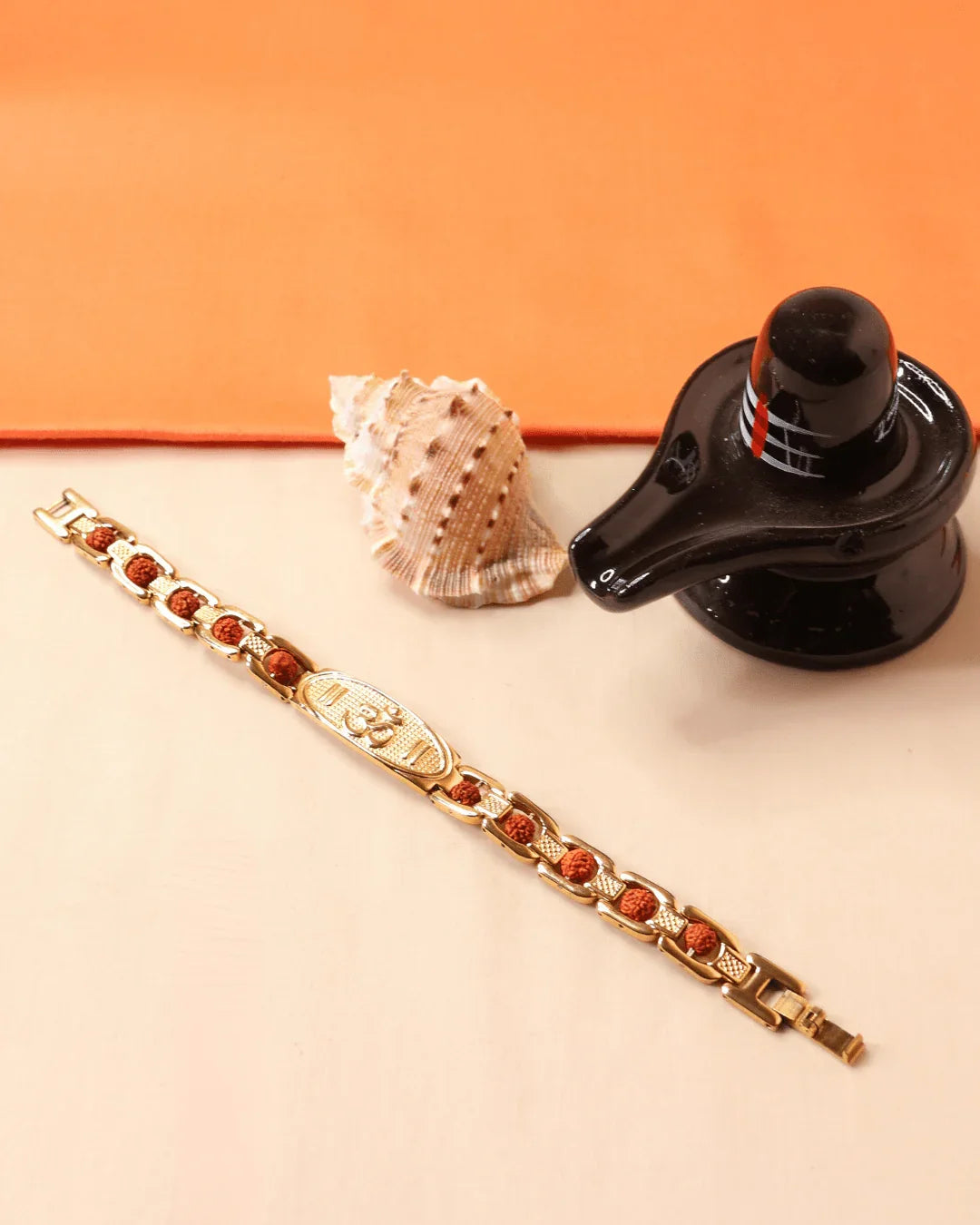Gold - Plated Om Rudraksha Bracelet - Buy Online at My Store
