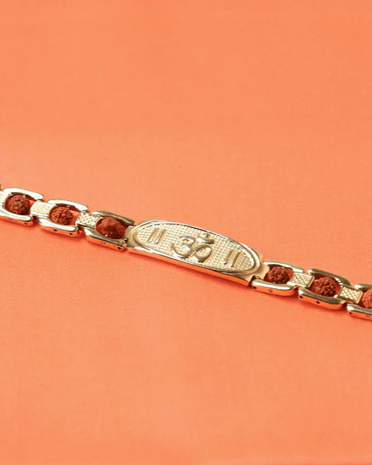 Gold - Plated Om Rudraksha Bracelet - Buy Online at My Store