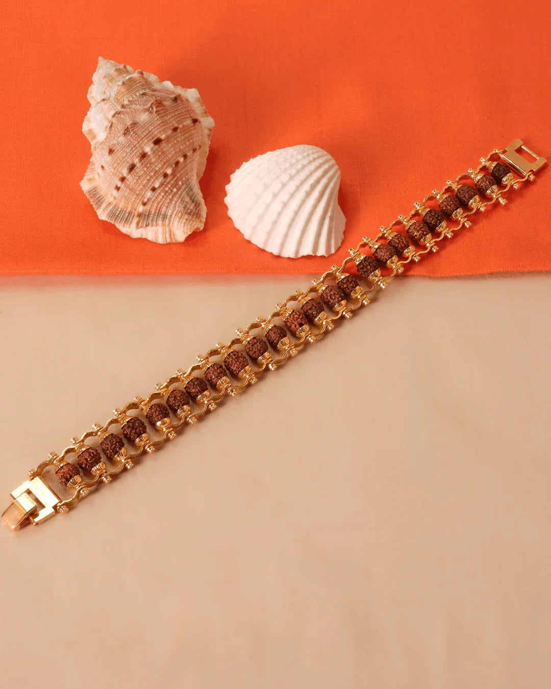 Gold Plated Rudraksha Chain Bracelet - Buy Online at My Store