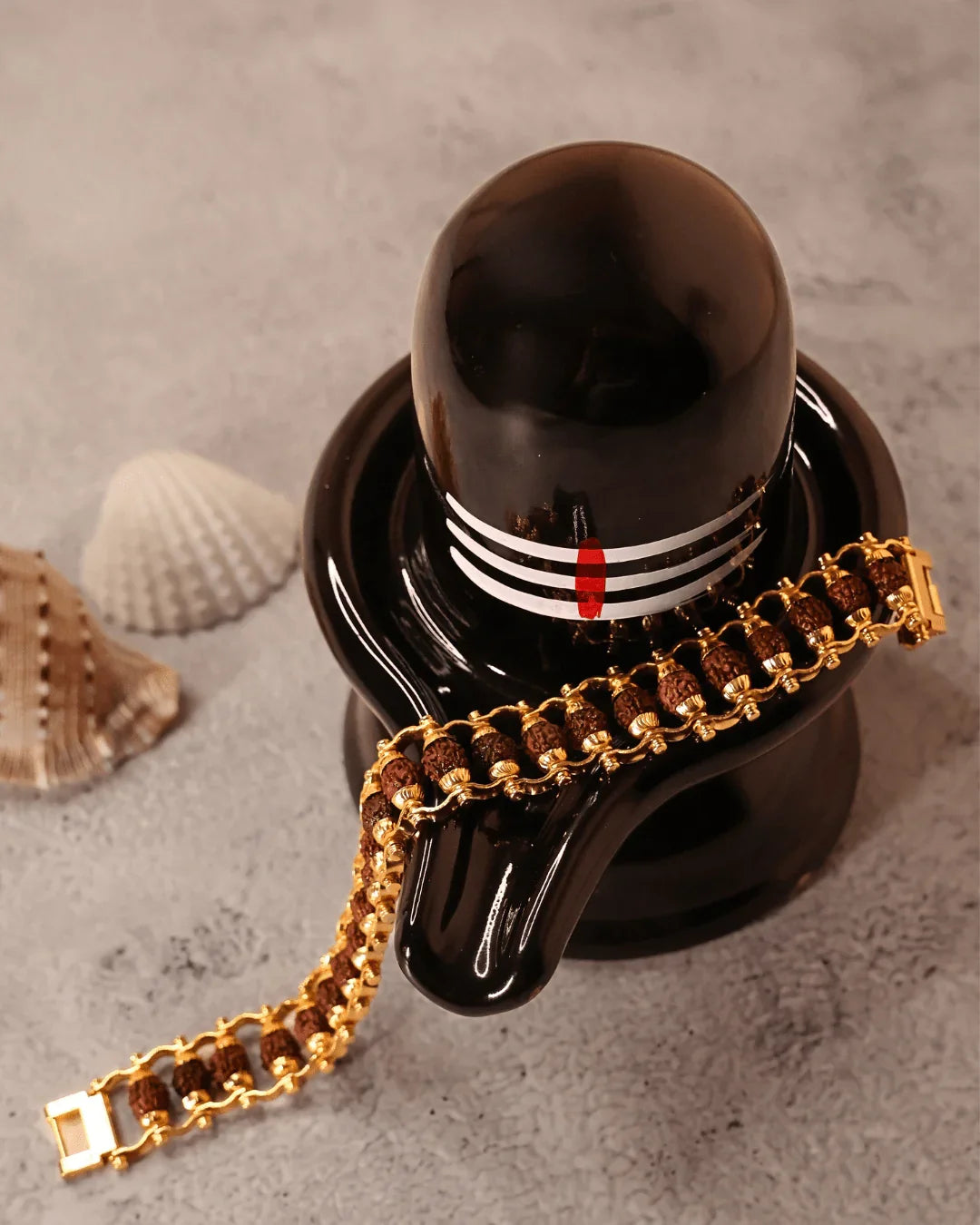 Gold Plated Rudraksha Chain Bracelet - Buy Online at My Store