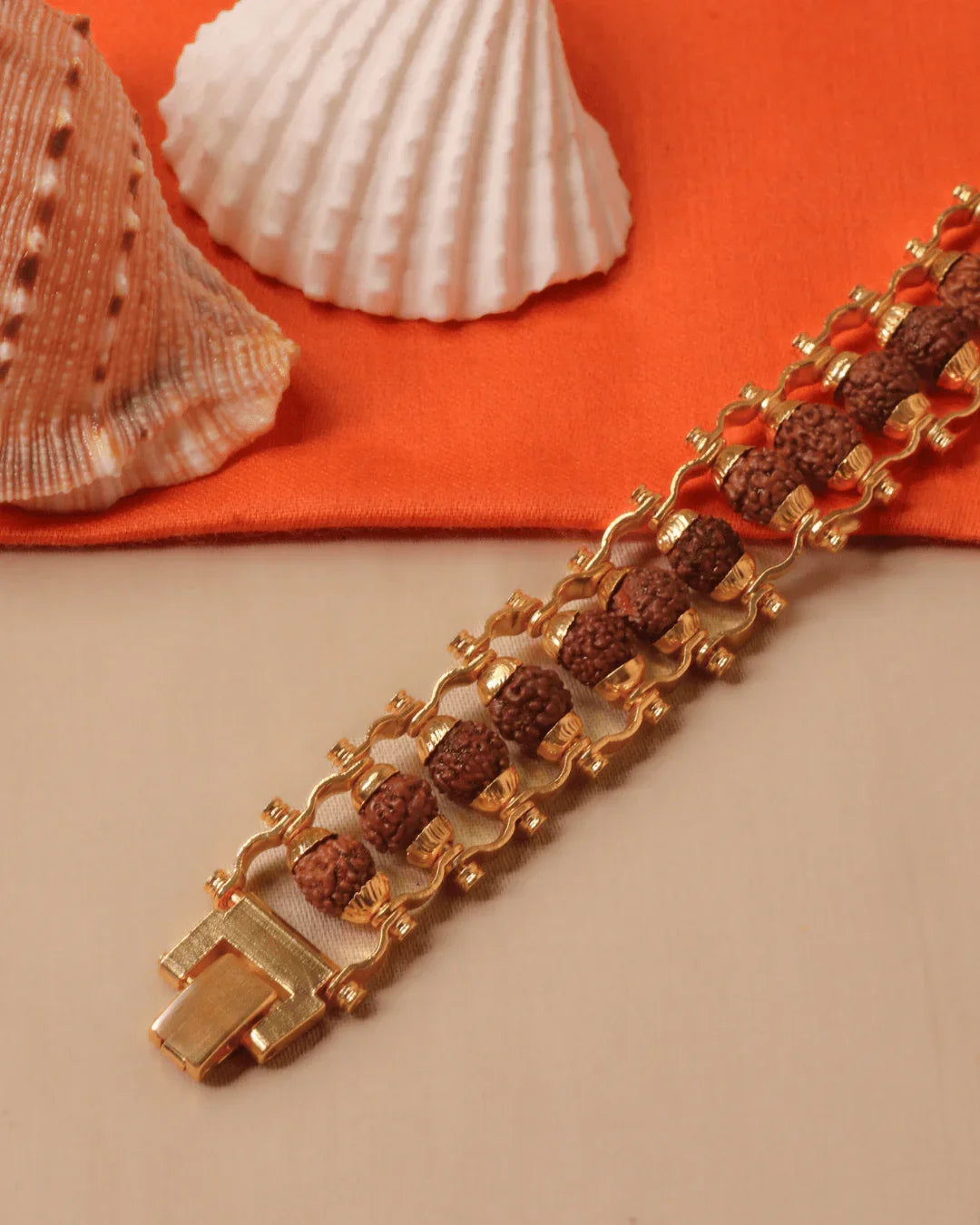 Gold Plated Rudraksha Chain Bracelet - Buy Online at My Store